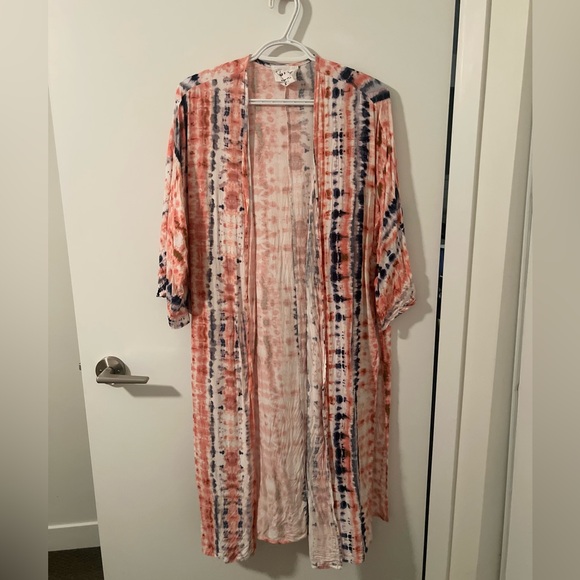 🤍🩷💜 Pink, purple and white tie-dye kimono - Picture 1 of 3